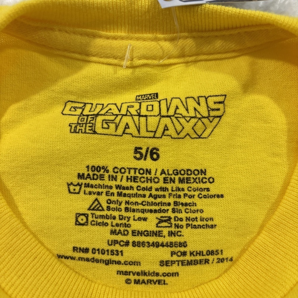 Marvel Yellow Guardians Of The Galaxy Children's T Shirt - Picture 5 of 6